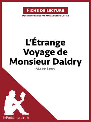 cover image of L'Étrange Voyage de Monsieur Daldry de Marc Levy (Fiche de lecture)